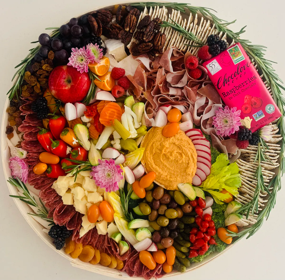 many different types of food on a plate